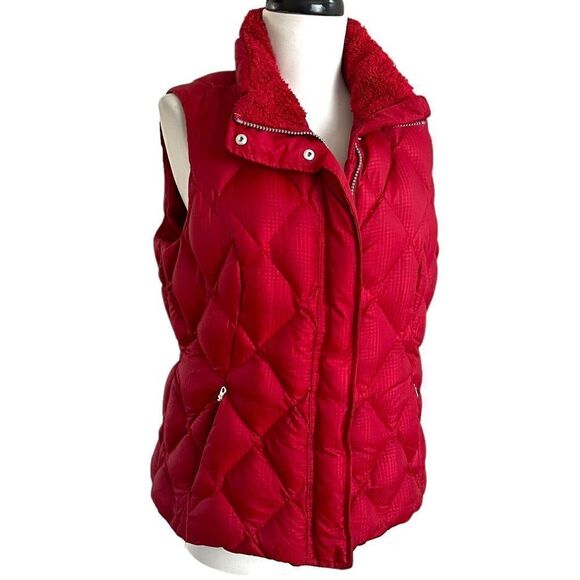 Eddie Bauer Goose Down 650 Fill Puffer Vest M Diamond Quilted cabincore lodge - Picture 1 of 12
